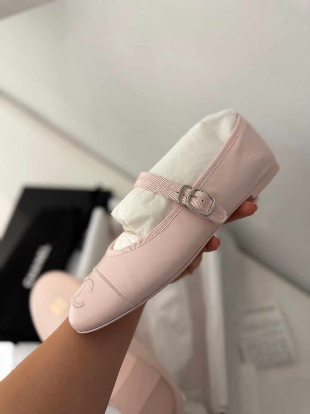 CHANEL Mary Jane Flats Light Pink | Size 39 - Picture 13 of 16